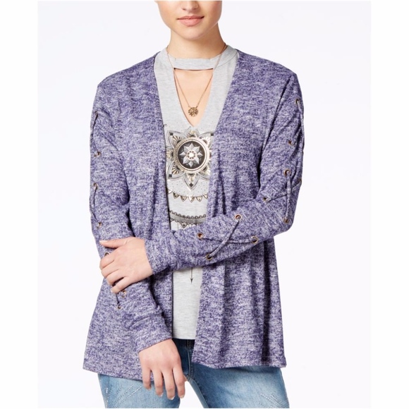 Self E Womens Lace-Up Cardigan Sweater - Picture 5 of 5